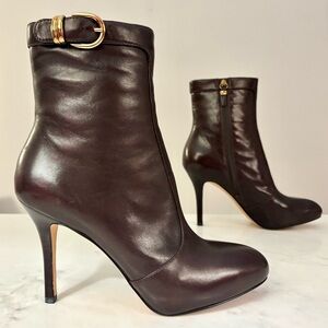 NWOB Via SPIGA “Josette” Boots Size 8.5 Brown Leather Booties